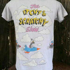 90's Vintage 1993 The Itchy & Scratchy Show T Shirt Medium With Creative Images